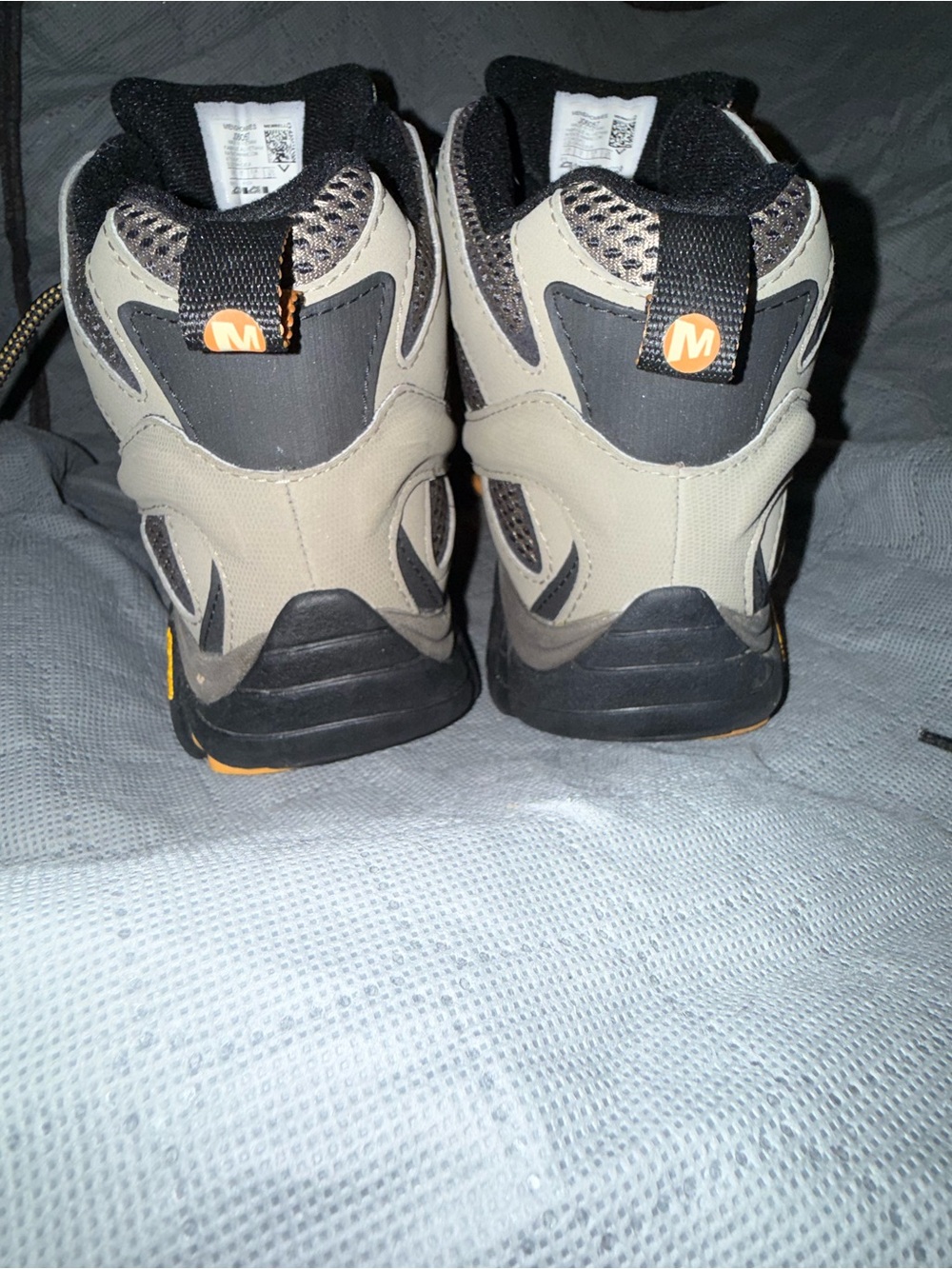 Merrell Men's Hiking Boots - Walnut (Beige, Black and Orange) Size 7.5 - Picture 5 of 10